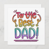 Voor de beste papa Vaderdag regenboog modern Feestdagenkaart (Voorkant / Achterkant)