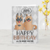 voor de Birthday Cute Cartoon Dogs van Buurt Kaart (Gele Bloem)