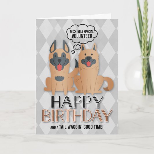 voor de Birthday Cute Dogs van vrijwilligers Kaart (Voorkant)