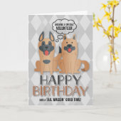 voor de Birthday Cute Dogs van vrijwilligers Kaart (Gele Bloem)