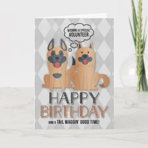 voor de Birthday Cute Dogs van vrijwilligers Kaart