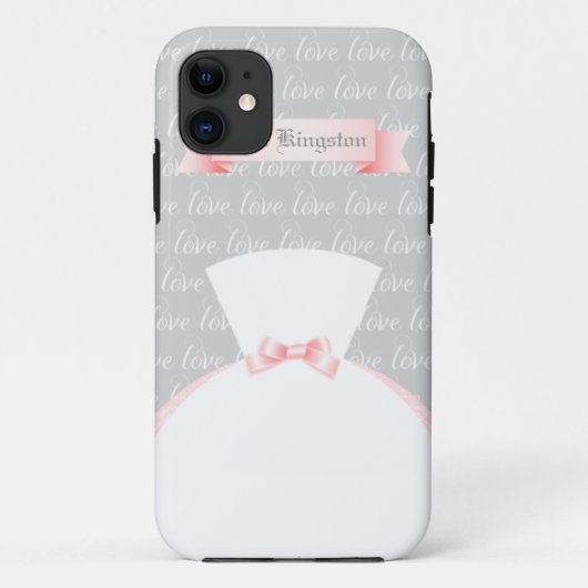 Voor de Bride gepersonaliseerde "Mrs." Case-Mate iPhone Case (Achterkant)