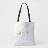 Voor de Bride Ivory Pampas Grass Tote Bag (Voorkant)