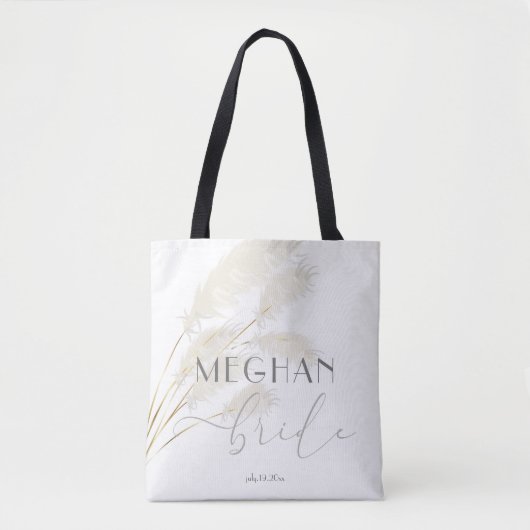 Voor de Bride Ivory Pampas Grass Tote Bag (Voorkant)