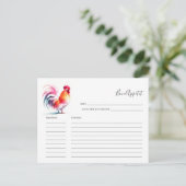 Voor de Bruid Receptkaart Rooster Feestdagenkaart (Staand voorkant)