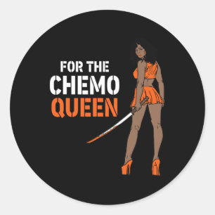 Voor de chemokoningin leukemie bewustzijn melanine ronde sticker