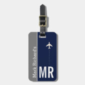 voor de Classy Airplane Traveller Bagagelabel (Voorkant verticaal)