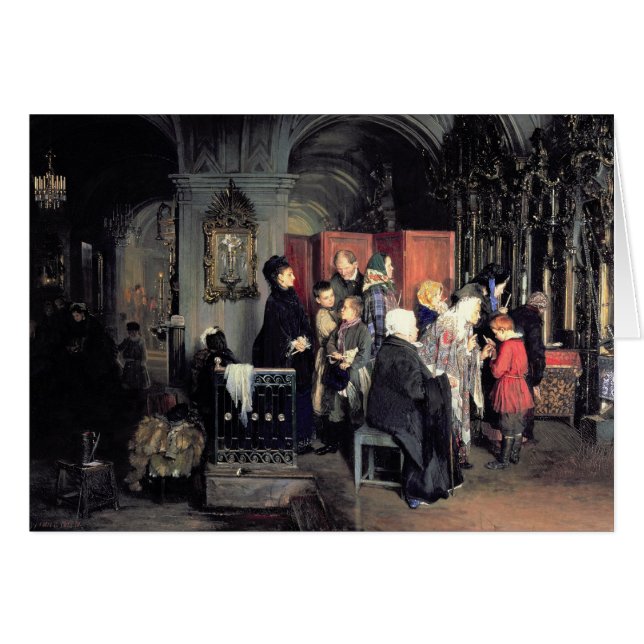 Voor de Confessie, 1877 (Voorkant Horizontaal)
