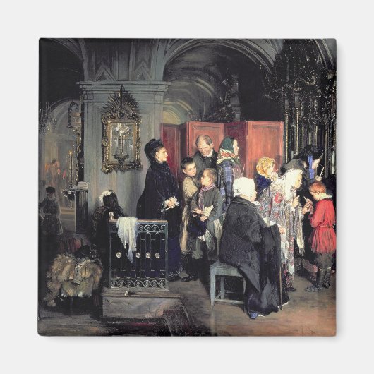 Voor de Confessie, 1877 Magneet (Voorkant)