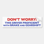 Voor de Confident Toyota Driver Bumpersticker (Voorkant)
