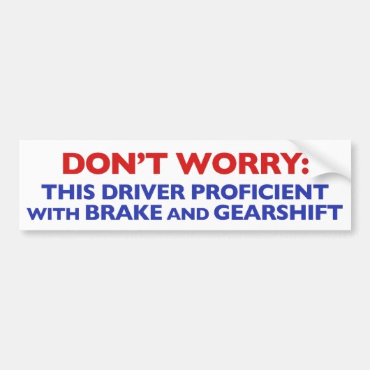 Voor de Confident Toyota Driver Bumpersticker (Voorkant)