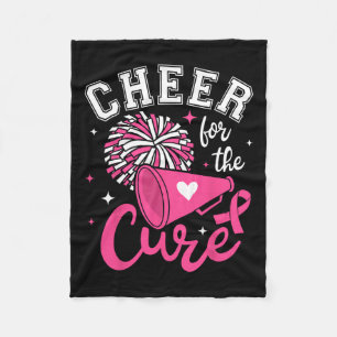 Voor de Cure Schattige Cheerleader Pink Ribbon Pom Fleece Deken