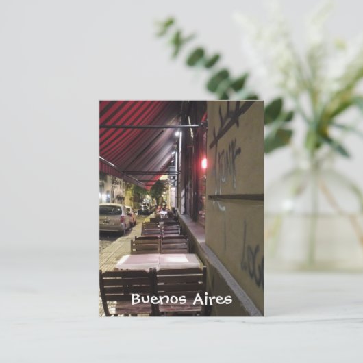 Voor de Dinner-Uur-Sidewalk-affe in Buenos Aires Briefkaart (Staand voorkant)