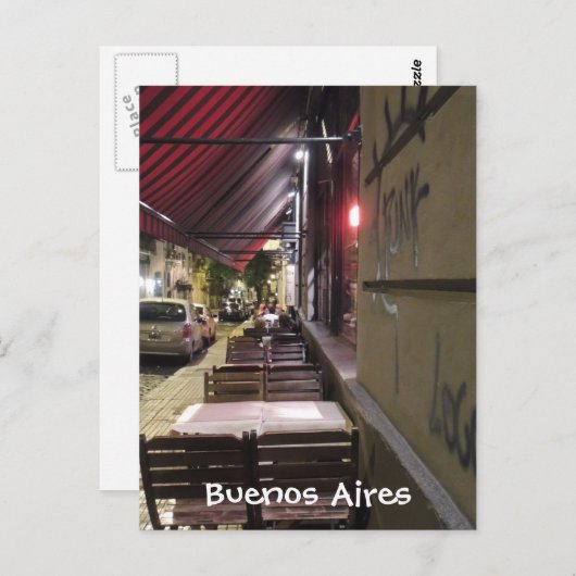 Voor de Dinner-Uur-Sidewalk-affe in Buenos Aires Briefkaart (Voorkant / Achterkant)