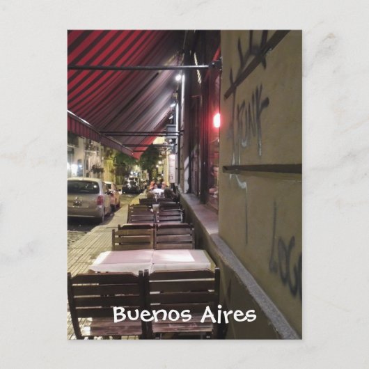 Voor de Dinner-Uur-Sidewalk-affe in Buenos Aires Briefkaart (Voorkant)