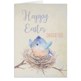 Voor de dochter, Happy Easter Blue Bird in Nest