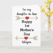 Voor de dochter in de wet op de eerste Moederdag Kaart (Gele Bloem)