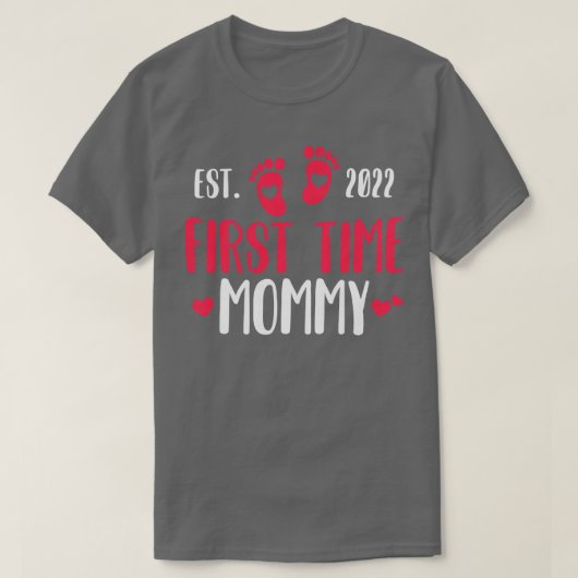 Voor de eerste keer mammie 2022 Zwangerschap T-shirt (Design voorkant)