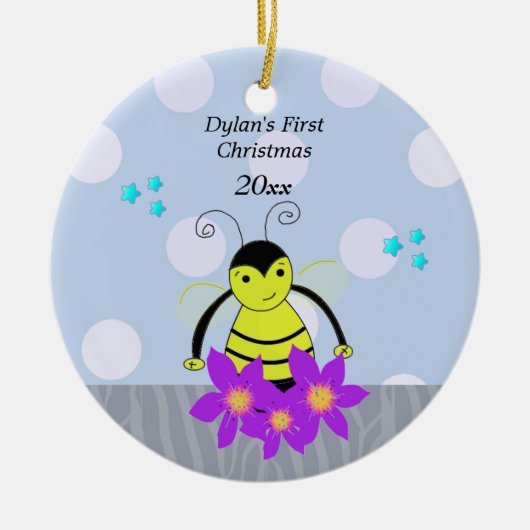 Voor de eerste kerstmis van Bee Baby Keramisch Ornament (Voorkant)