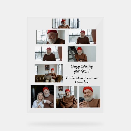 Voor de Geweldige opa Acryl Bord (Voorkant)