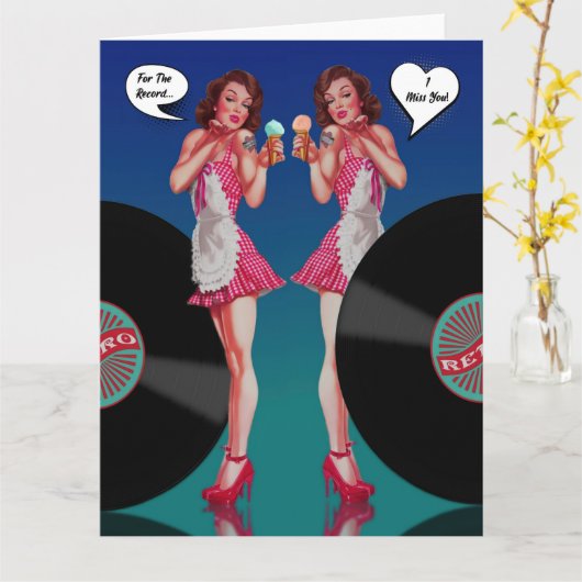 Voor de goede orde, ik mis je retro kaart (Gele Bloem)