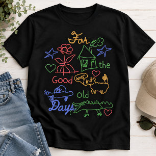 Voor de Goeie Oude Tijd Kleurrijke Doodle T-shirt