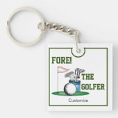 Voor de golfer acryl Sleutelhanger (voorkant)