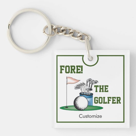 Voor de golfer acryl Sleutelhanger (voorkant)