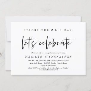 Voor de grote dag, het eten van de repetitie kaart