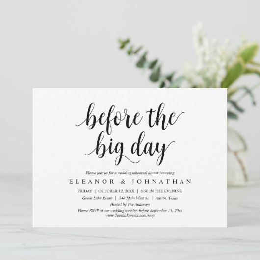 Voor de Grote Dag, het feest van de bruiloft Kaart (Staand voorkant)