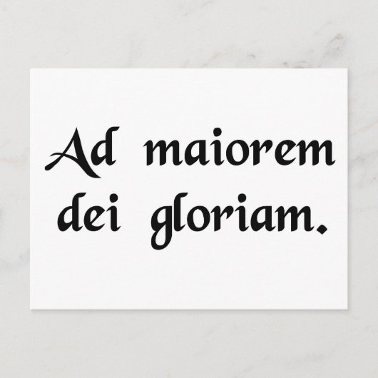 Voor de grote glorie van God Briefkaart (Voorkant)