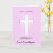 Voor de grote kleindochter doop, gloeiend kruis kaart (Gele Bloem)