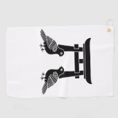 Voor de hand liggende duiven en Torii Golfhanddoek (Horizontaal)