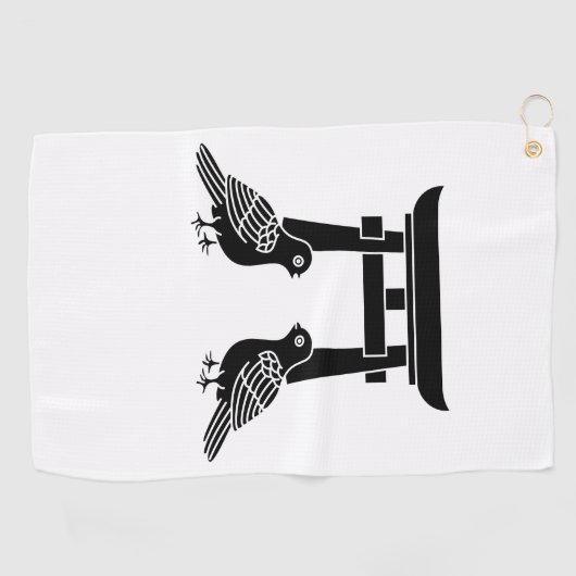Voor de hand liggende duiven en Torii Golfhanddoek (Horizontaal)
