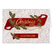 voor de heren Mam en Pap Kerstmis Holly en Berries (Voorkant Horizontaal)