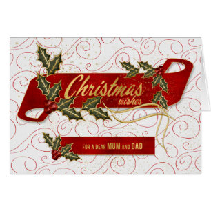 voor de heren Mam en Pap Kerstmis Holly en Berries