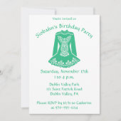 Voor de Ierse danseres Green Dansress Custom Party Kaart (Voorkant)