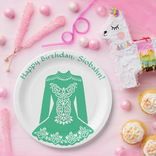 Voor de Ierse danseres Green Dansress Custom Party Papieren Bordje (Feest)