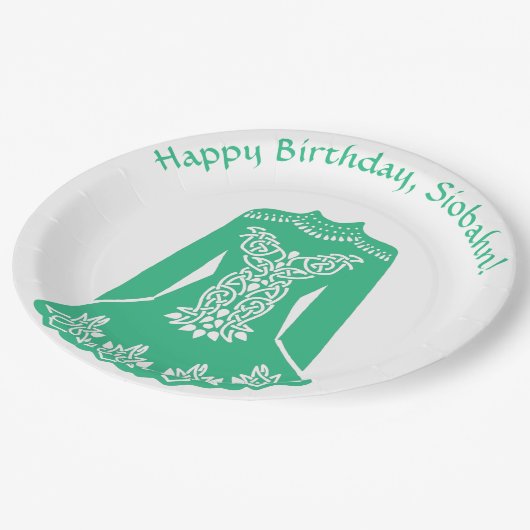 Voor de Ierse danseres Green Dansress Custom Party Papieren Bordje (Gekanteld)