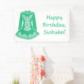 Voor de Ierse danseres Green Dansress Custom Party Spandoek (Insitu)