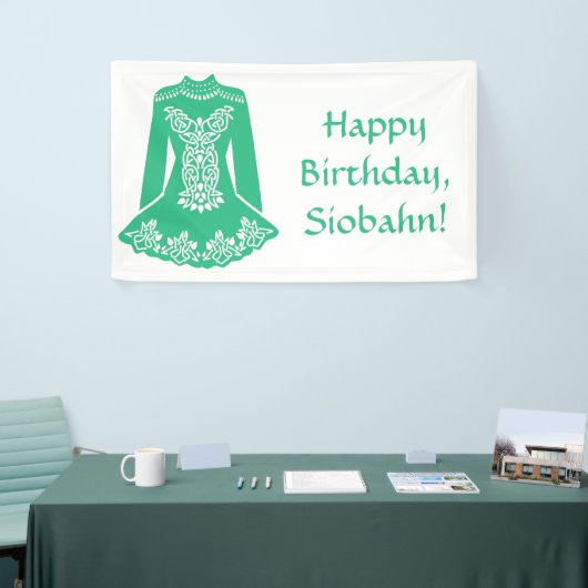 Voor de Ierse danseres Green Dansress Custom Party Spandoek (Beurs)