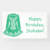 Voor de Ierse danseres Green Dansress Custom Party Spandoek (Horizontaal)