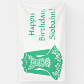 Voor de Ierse danseres Green Dansress Custom Party Spandoek (Verticaal)