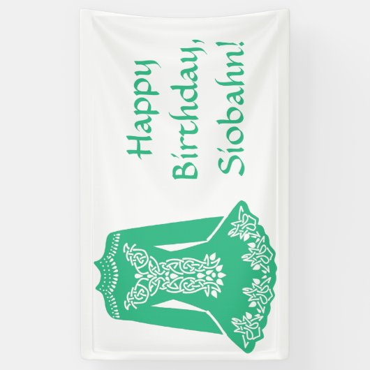 Voor de Ierse danseres Green Dansress Custom Party Spandoek (Verticaal)