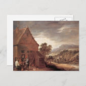 Voor de Inn door David Teniers... Briefkaart (Voorkant / Achterkant)