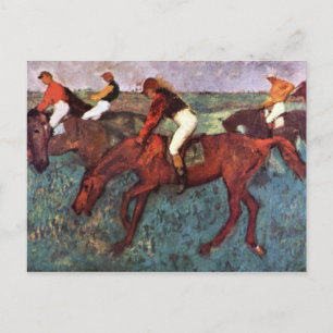Voor de Jockeis-training starten - Degas Painting Briefkaart