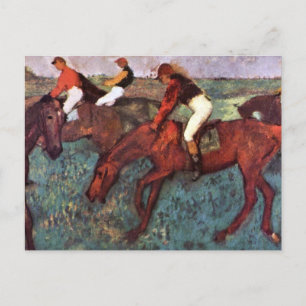 Voor de Jockeis-training starten - Degas Painting Feestdagenkaart