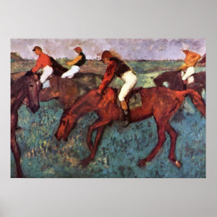 Voor de Jockeis-training starten - Degas Painting Poster