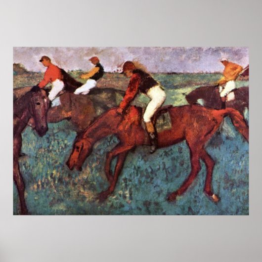 Voor de Jockeis-training starten - Degas Painting Poster (Voorkant)