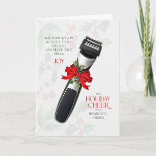 voor de kapper haar- en baardscheerapparaat Cheer Feestdagen Kaart